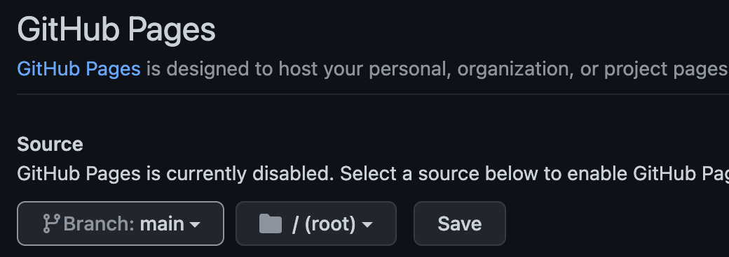 github pages screenshot